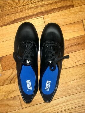 Keds Black Lace-Up Sneakers with Blue Insoles